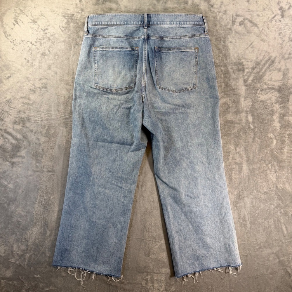 J Crew Wide Leg Crop Jeans Women's Size 33T Tall Blue Light Wash Denim Pants - Picture 2 of 6